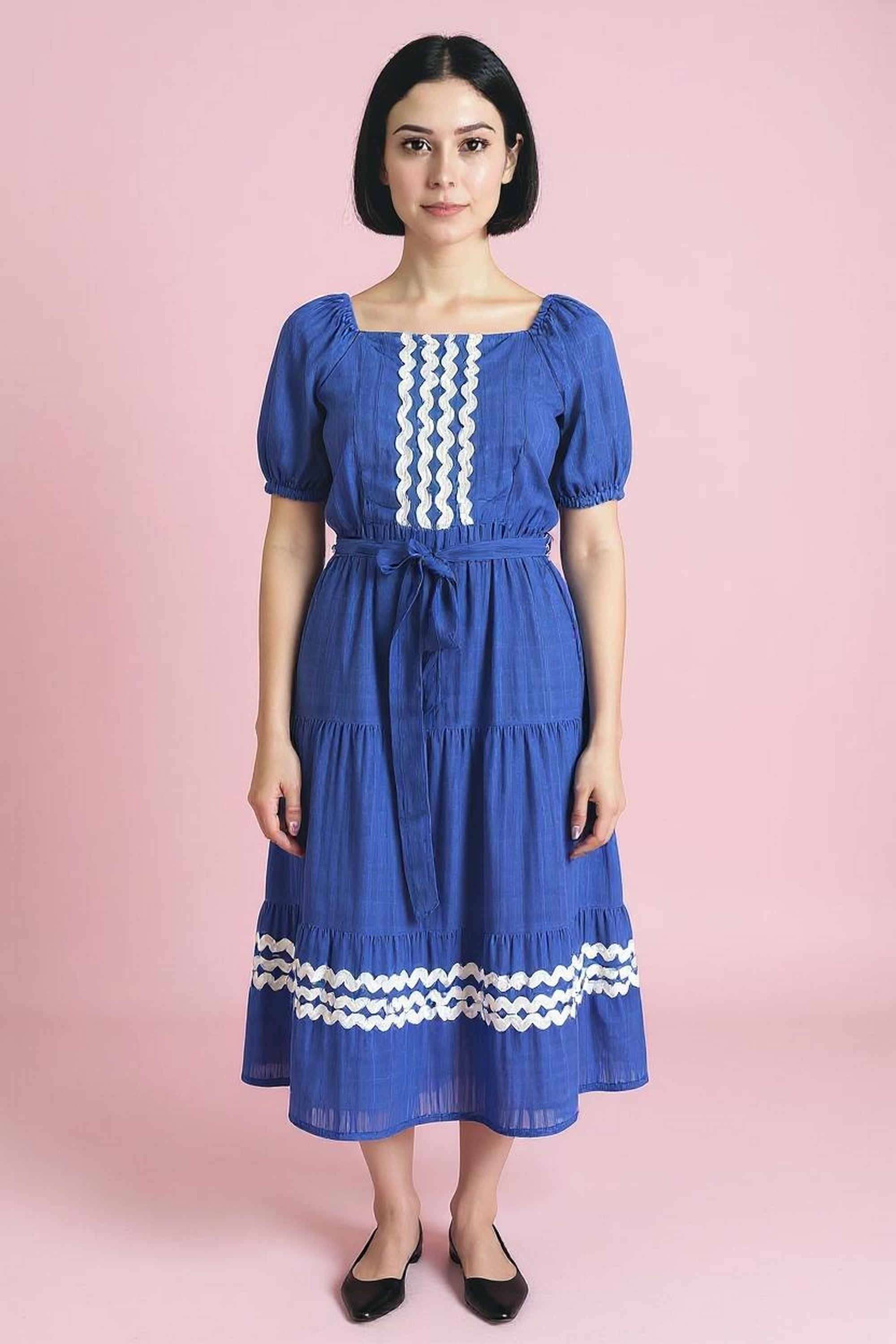 intune Solid Round Neck Viscose Women Dress-picture-16