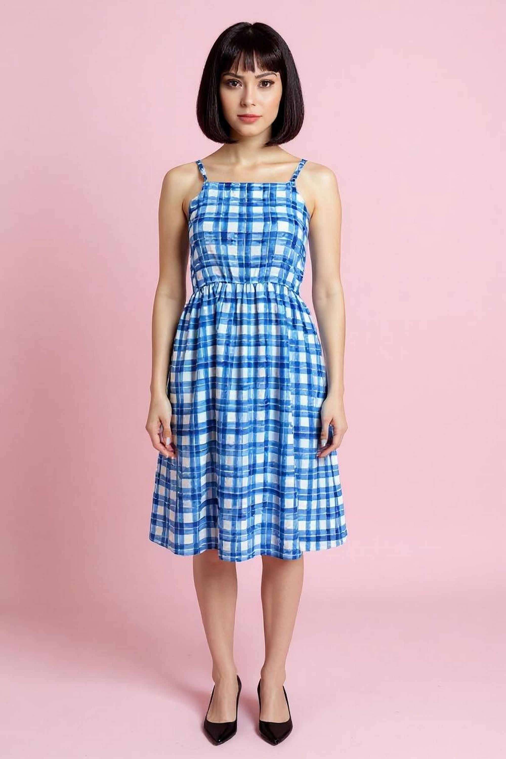 intune Printed Square Neck Viscose Women Dress-picture-19