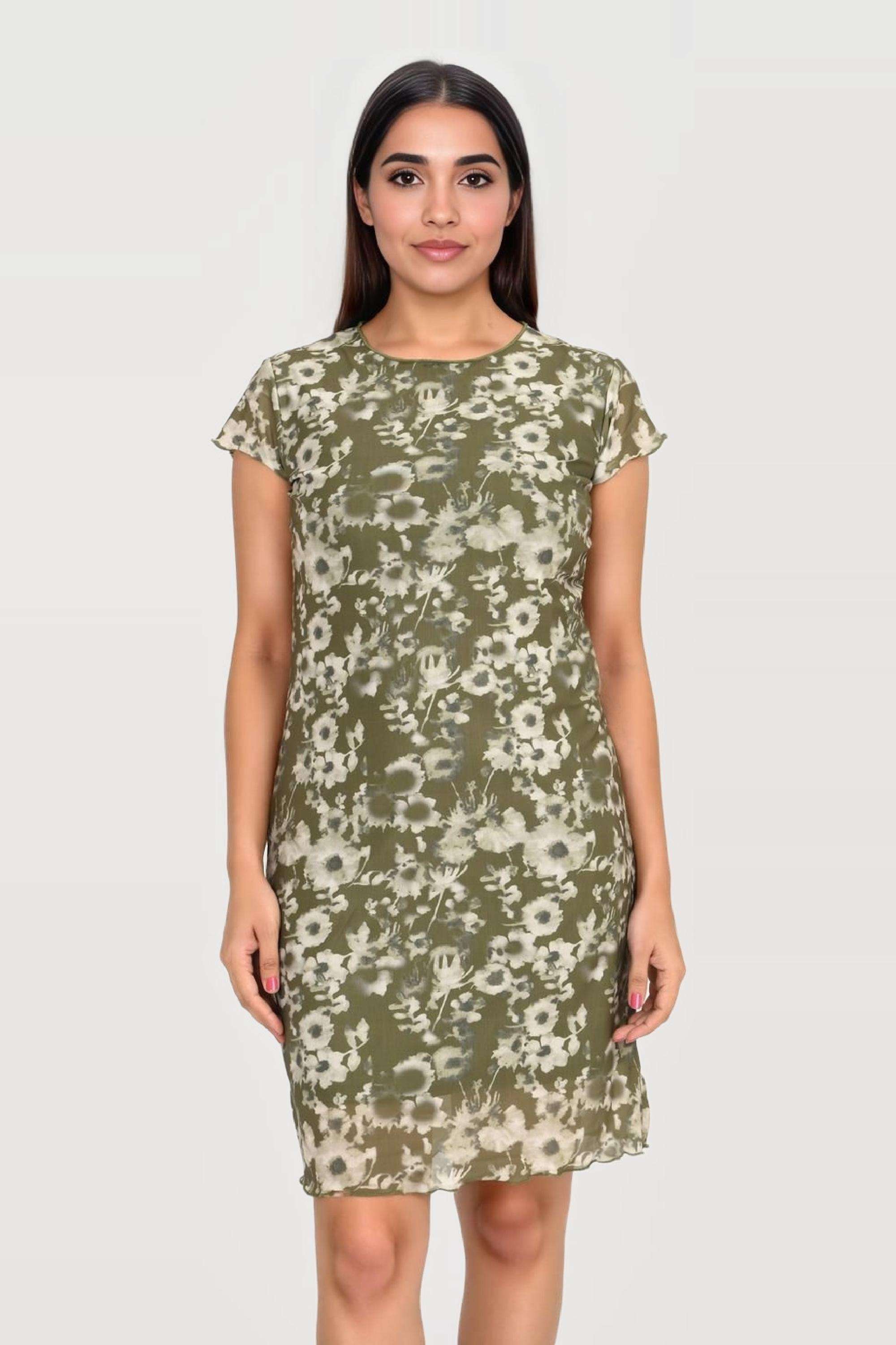 intune Printed Round Neck Polyester Women Dress-picture-25