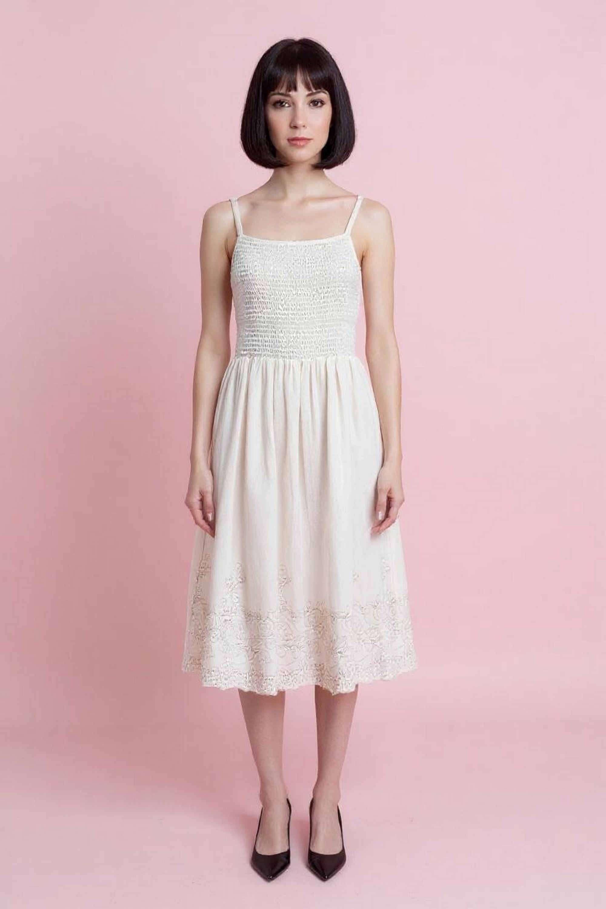 intune Embroidered Round Neck Cotton Women Dress-picture-29