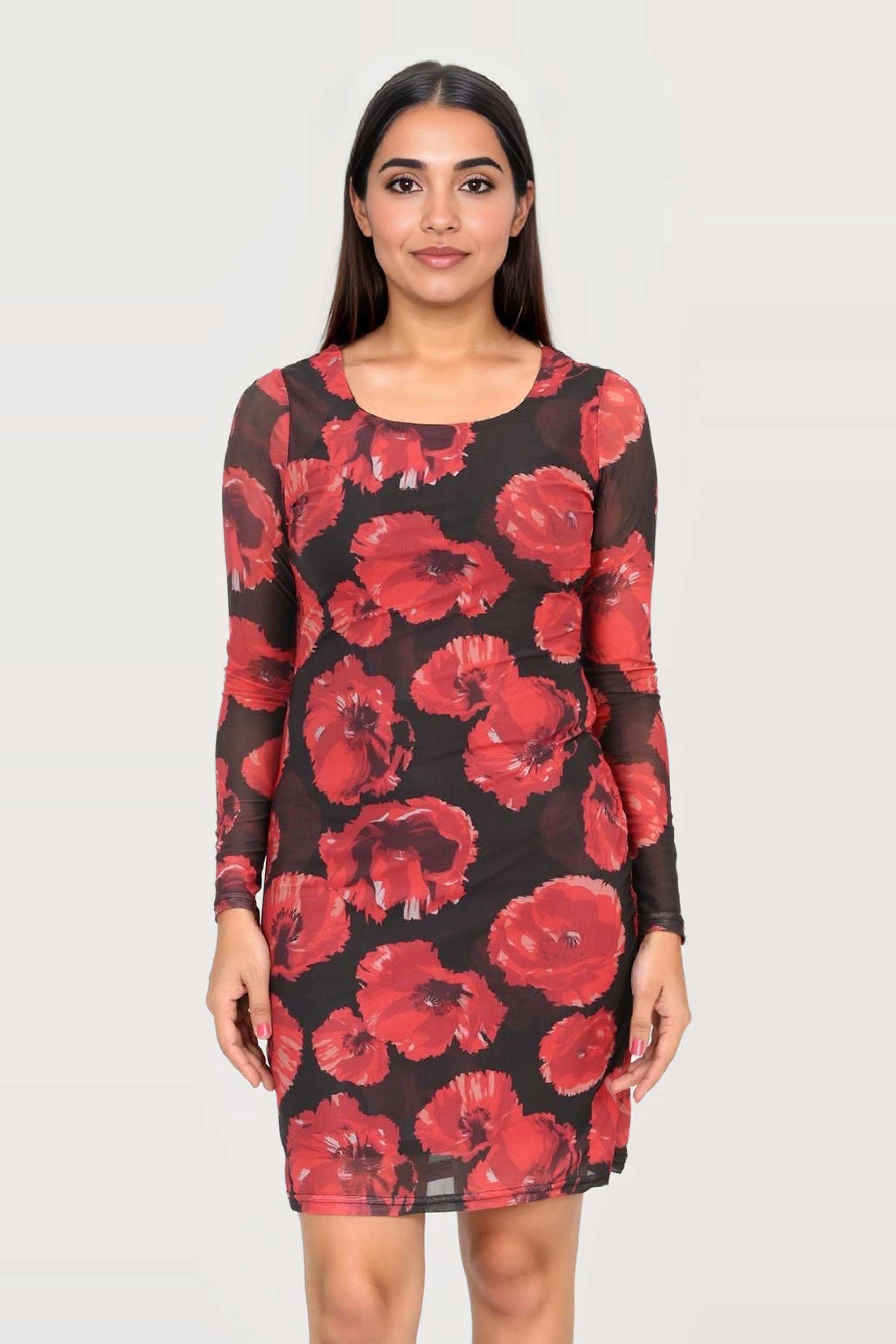 intune Printed V-Neck Polyester Women Dress-picture-26