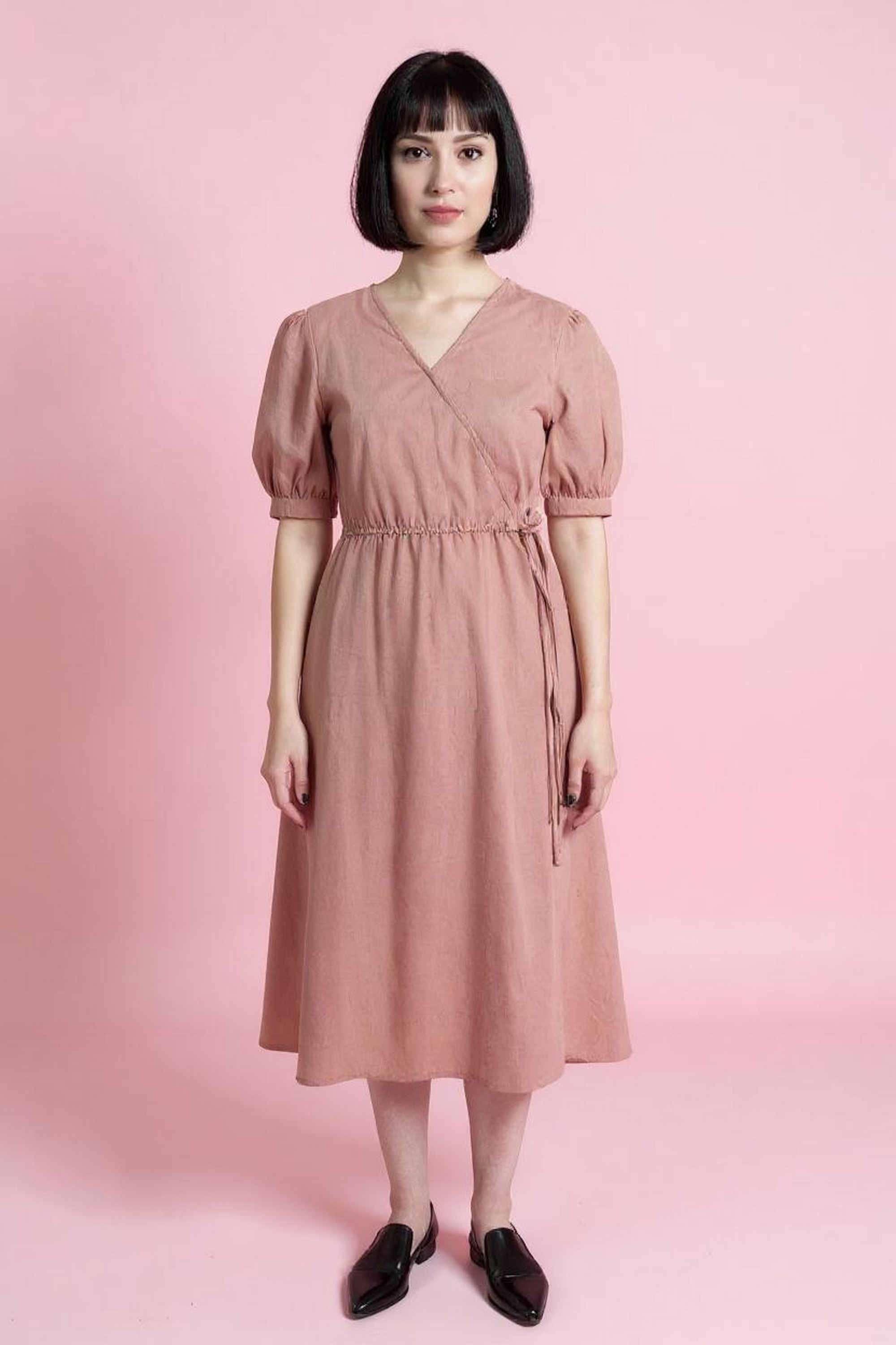 intune Solid Collared Cotton Blend Women Dress-picture-31