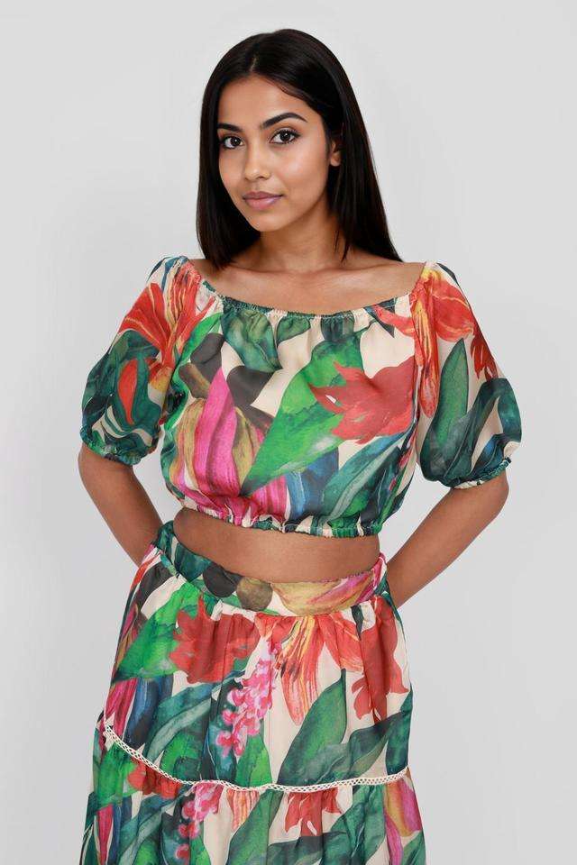 intune Printed Nylon Scoop Neck Women's Top-picture-26
