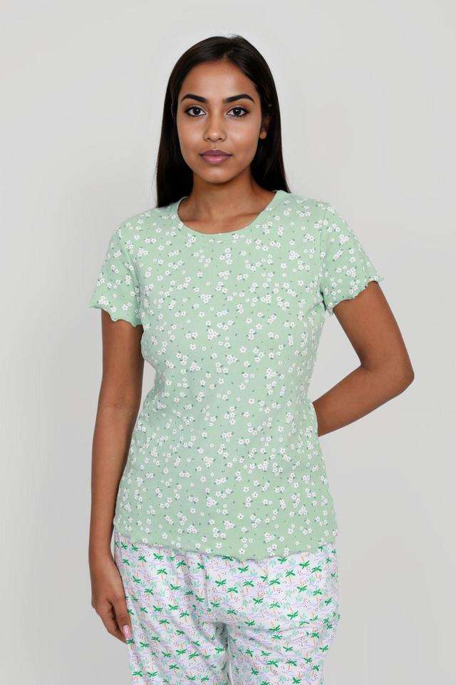 intune Printed Cotton Blend Round Neck Women's Top-picture-25