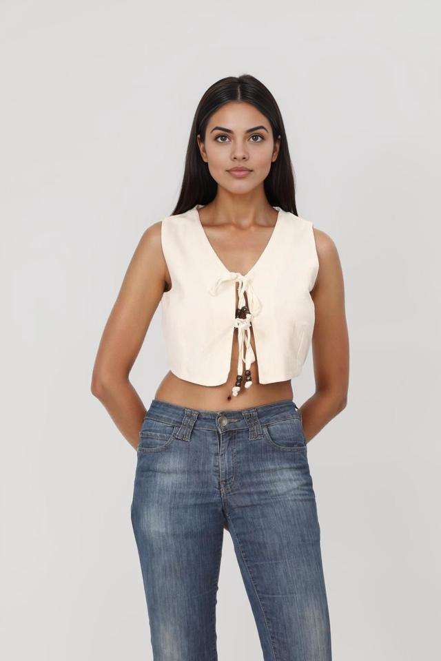 intune Solid Cotton V-Neck Women's Top-picture-26