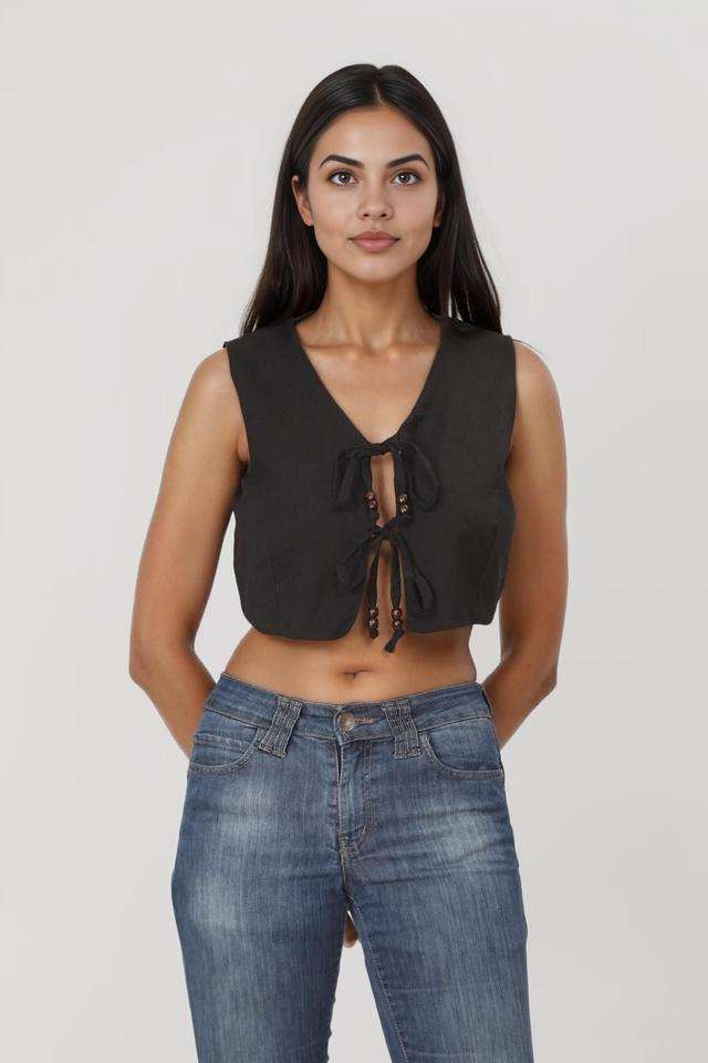 intune Solid Cotton V-Neck Women's Top-picture-27