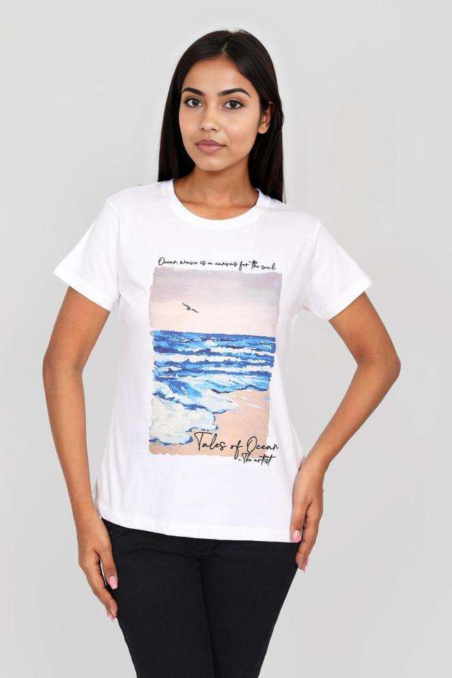 intune Printed Cotton Round Neck Women's T-Shirt-picture-23