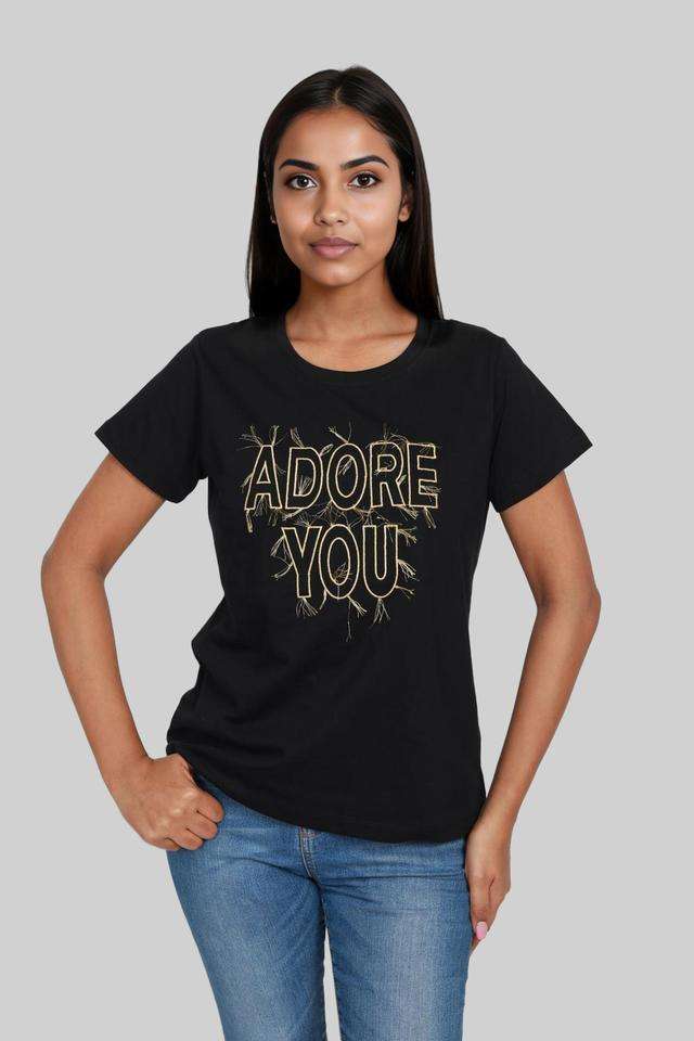 intune Embroidered Cotton Round Neck Women T-Shirt-picture-37