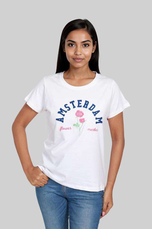 intune Embroidered Cotton Round Neck Women T-Shirt-picture-17