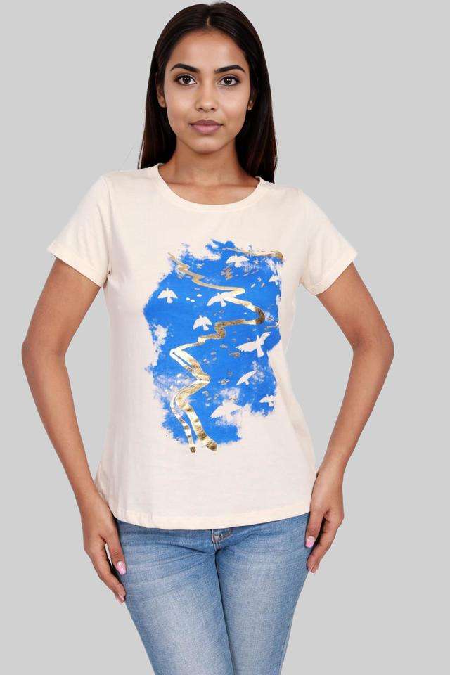 intune Printed Cotton Round Neck Women T-Shirt-picture-23