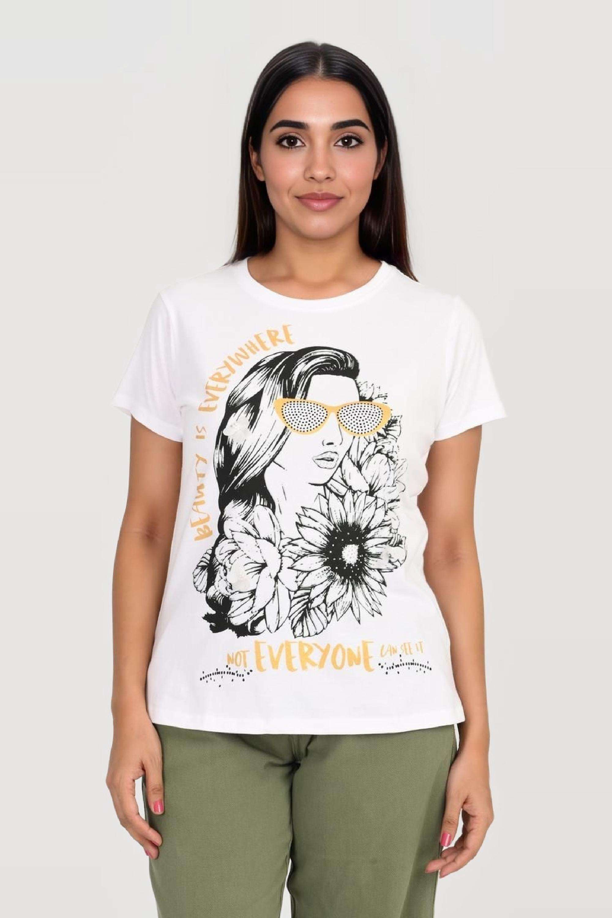 intune Embellished Cotton Round Neck Women T-Shirt-picture-23