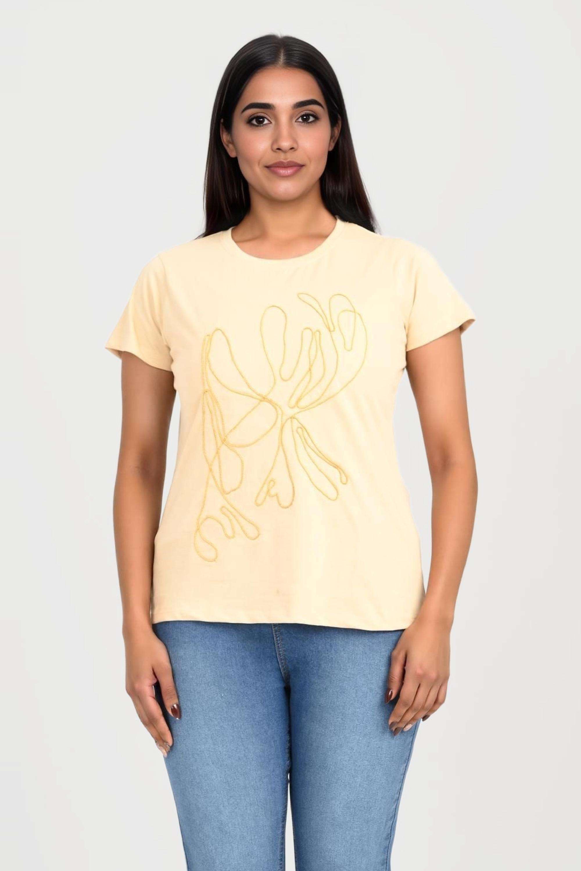 intune Embellished Cotton Round Neck Women T-Shirt-picture-38