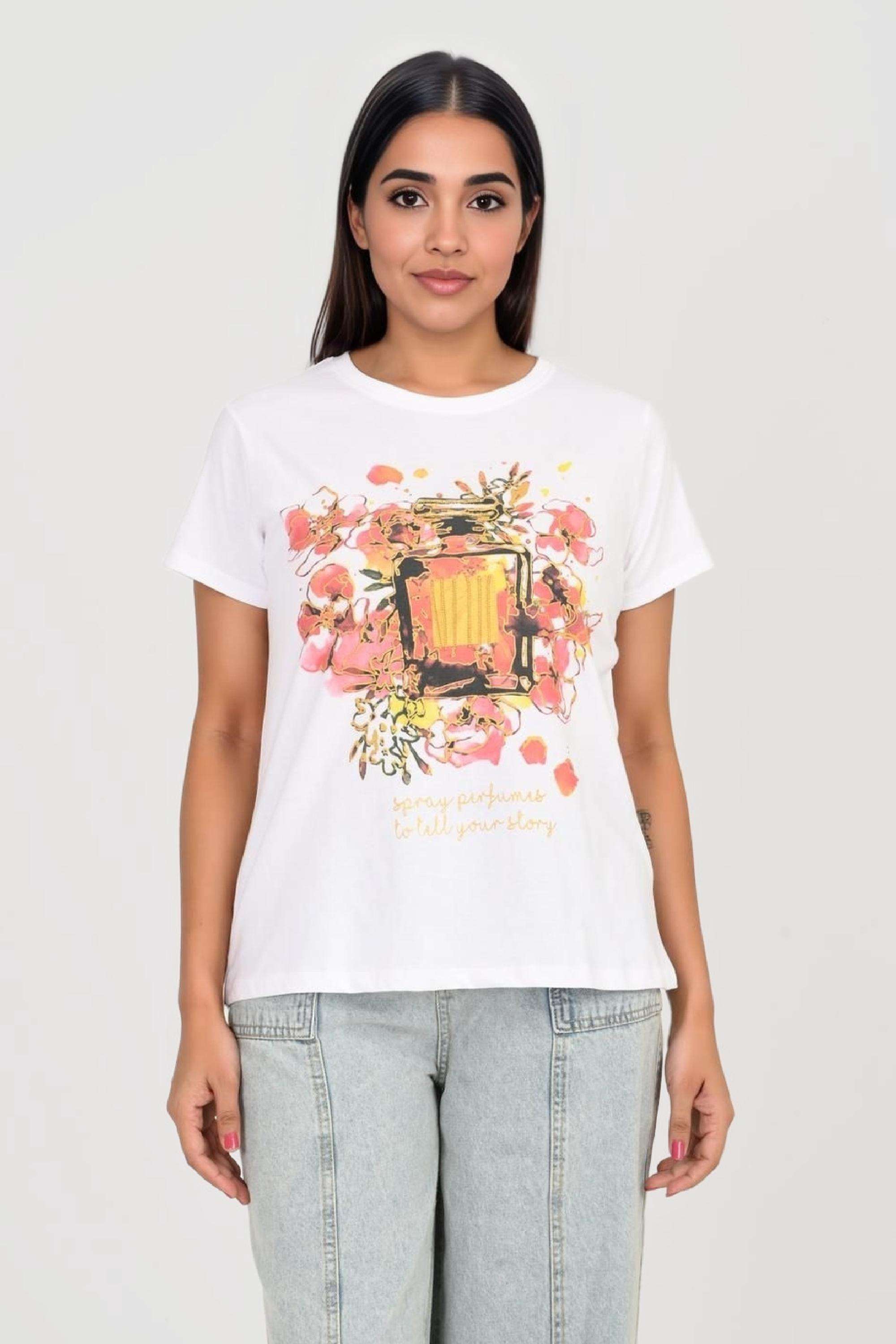 intune Embellished Cotton Round Neck Women T-Shirt-picture-30