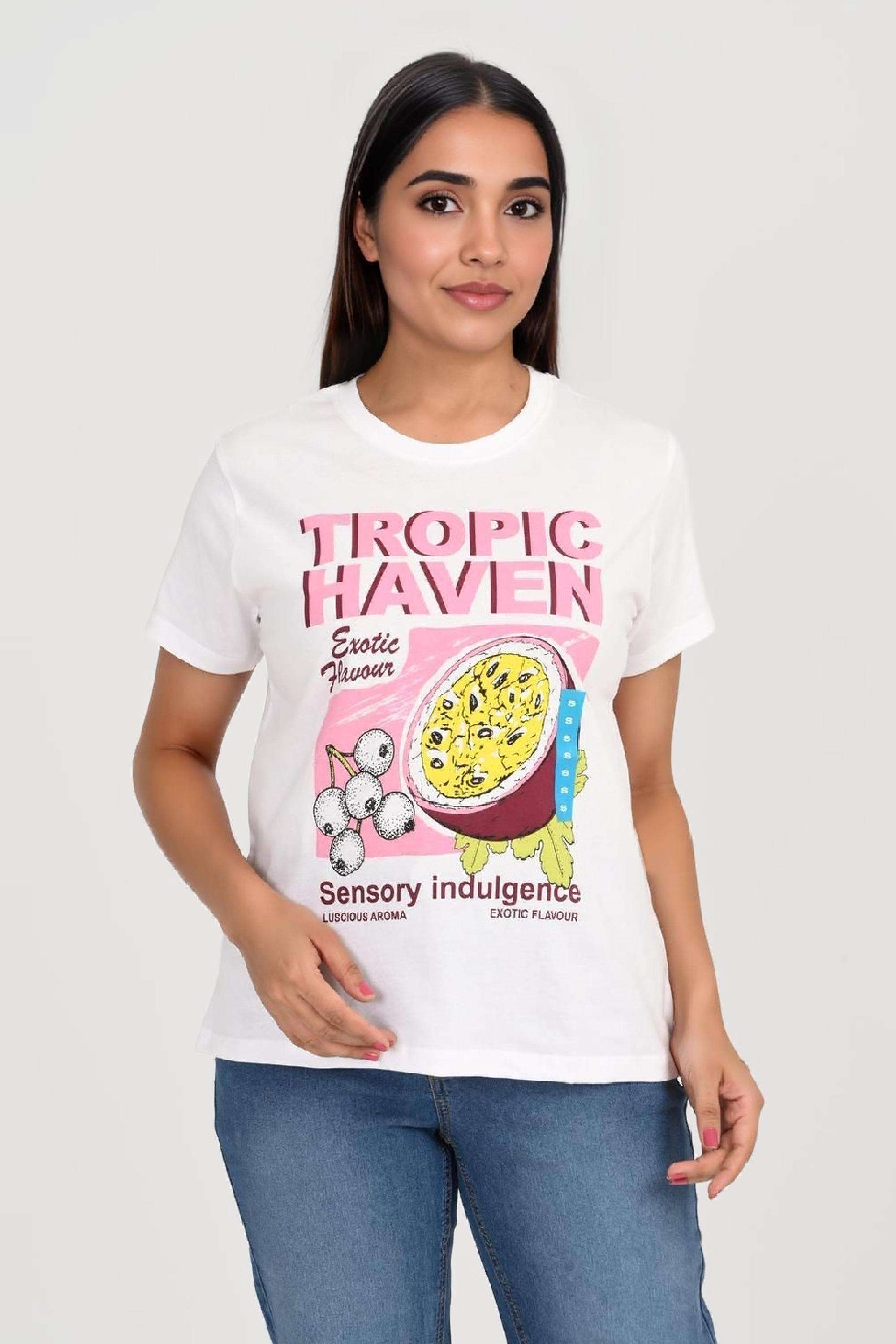 intune Printed Cotton Round Neck Women T-Shirt-picture-36