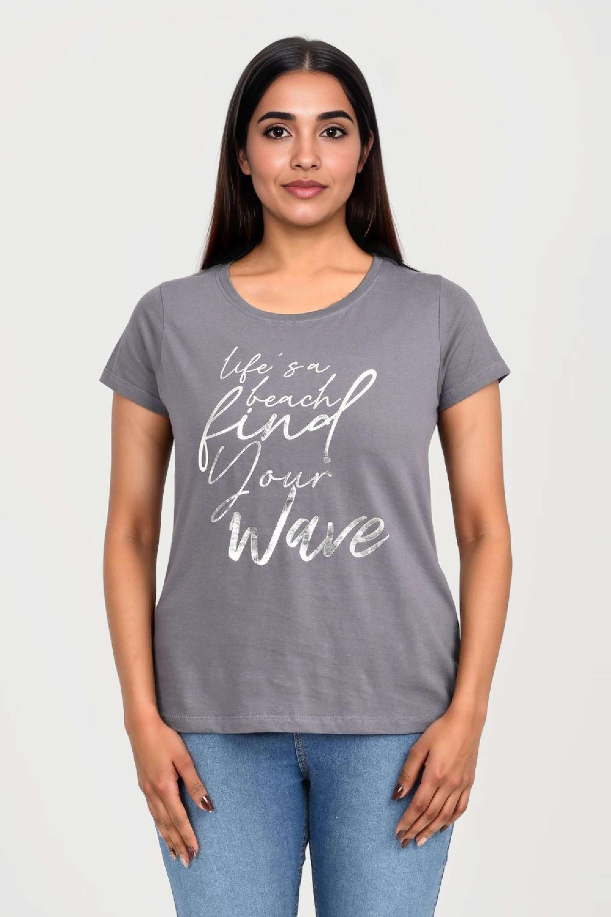 intune Printed Cotton Round Neck Women T-Shirt-picture-34