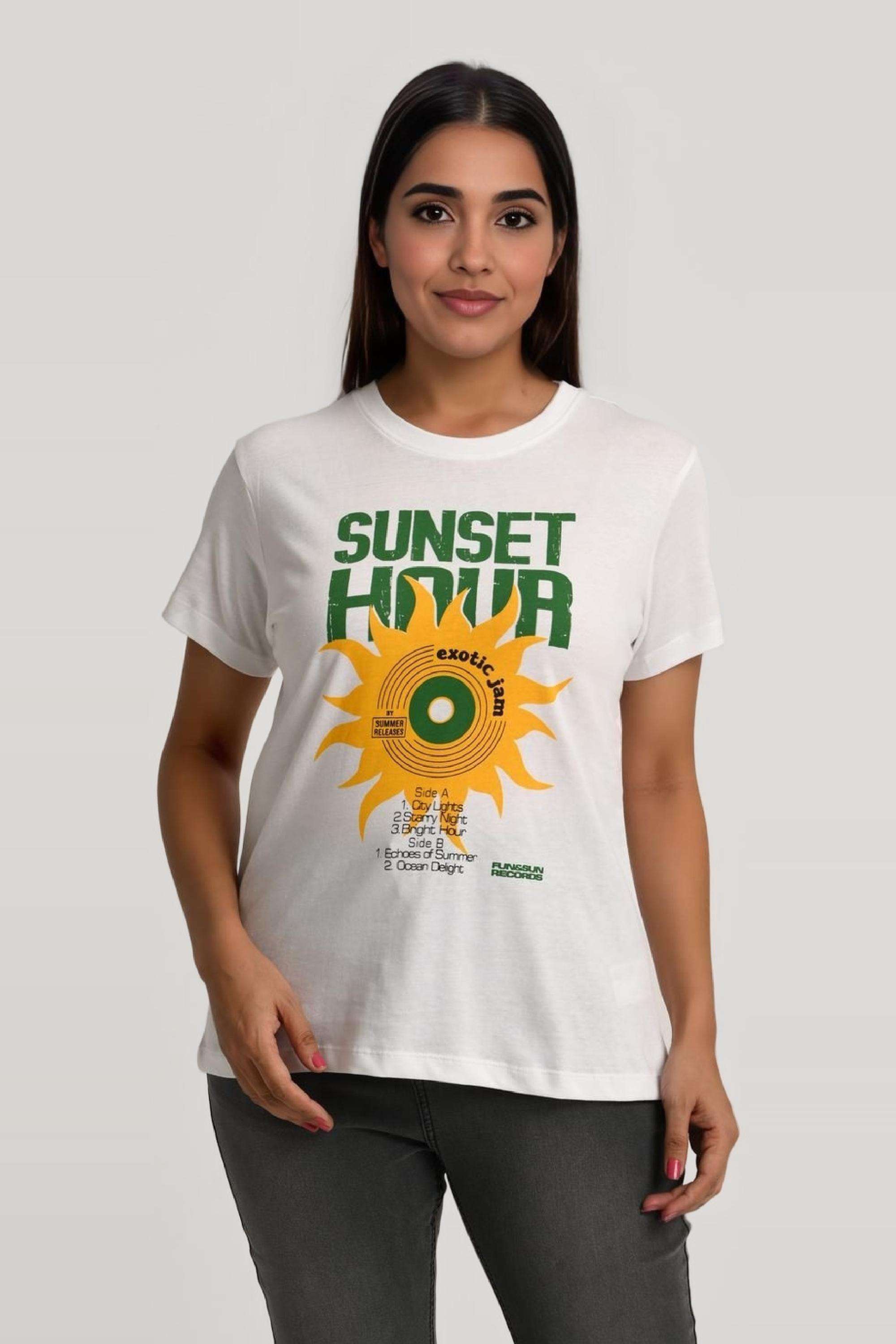 intune Block Print Cotton Round Neck Women T-Shirt-picture-22