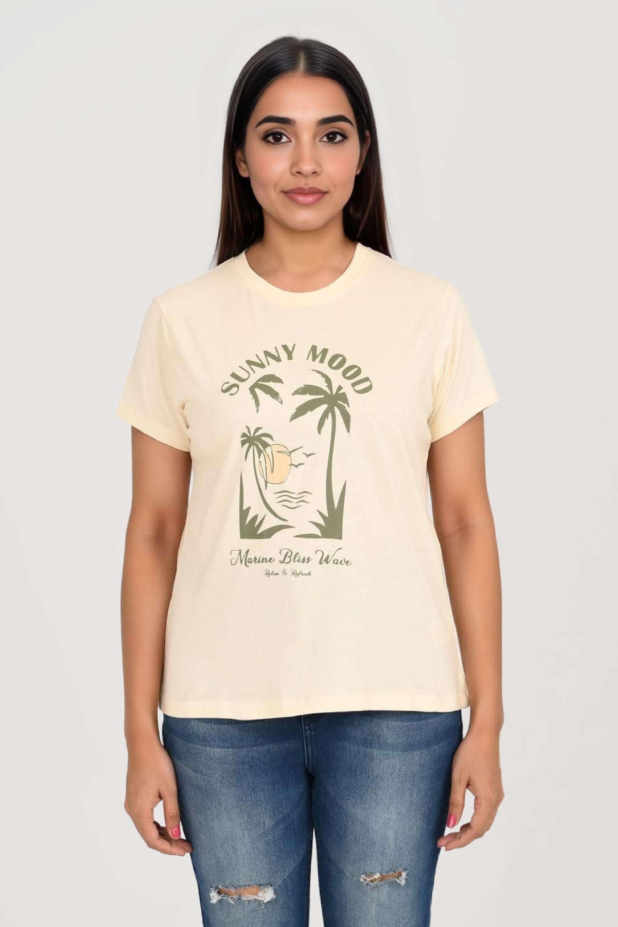 intune Printed Cotton Round Neck Women T-Shirt-picture-38