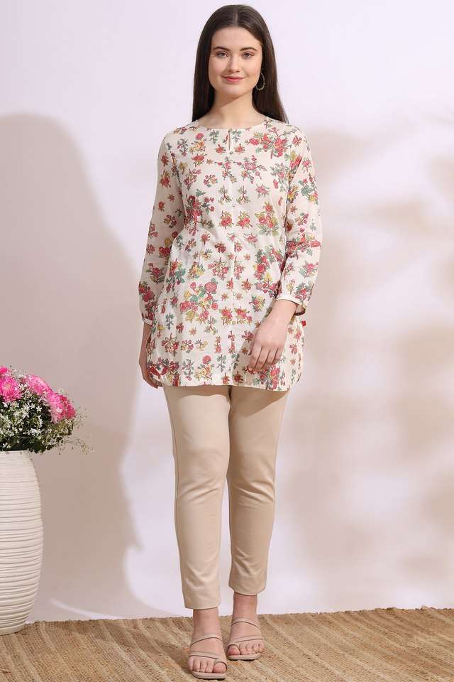 Floral-Cotton-Round-Neck-Women-s-Top