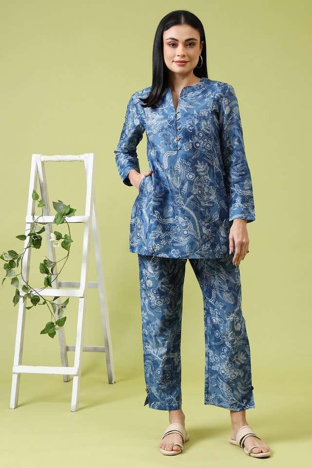 Floral-Blended-Fabric-Regular-Fit-Women-s-Co-Ord-Set