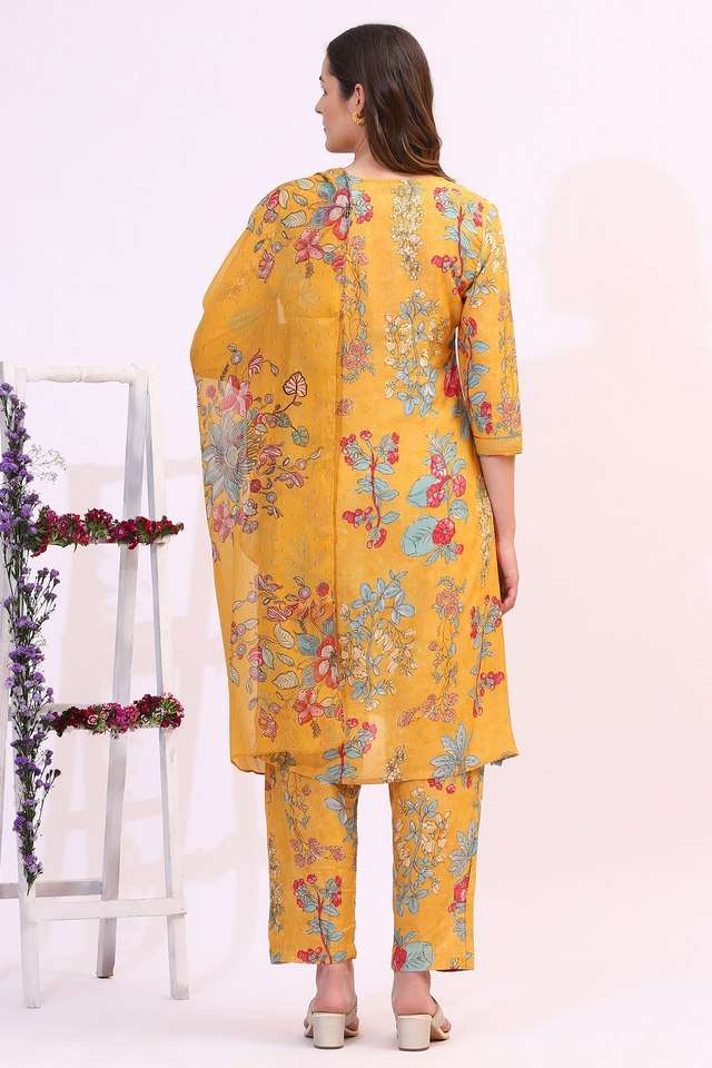 Floral-Viscose-Regular-Fit-Women-s-Kurta-&-Pant-With-Dupatta