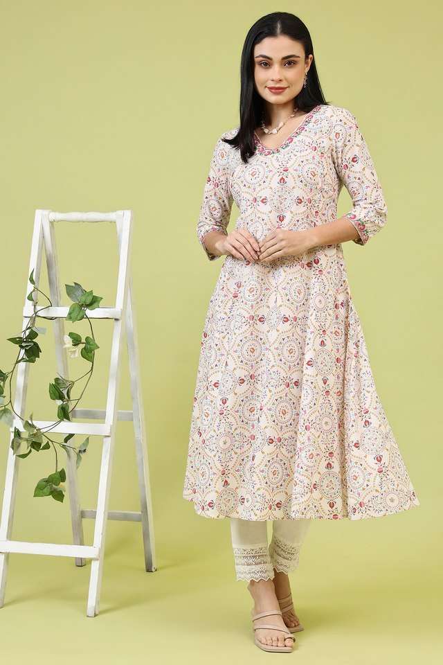 Geometric-Print-Blended-Fabric-Regular-Fit-Women-s-Kurta