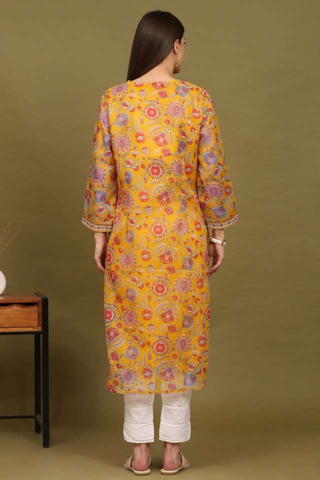 Floral-Polyester-Regular-Fit-Women-s-Kurta
