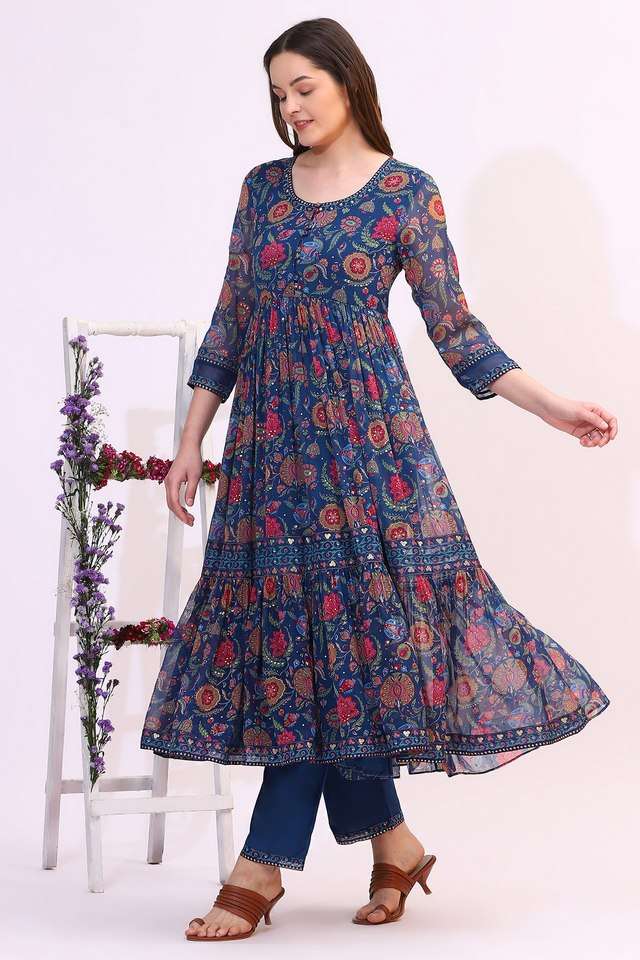 Floral-Polyester-Regular-Fit-Women-s-Kurta-&-Pant-With-Dupatta