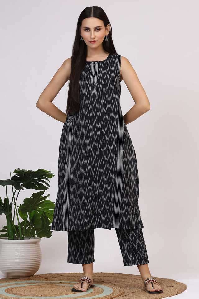 Printed-Calf-Length-Pure-Cotton-Woven-Women-s-Kurta-Set