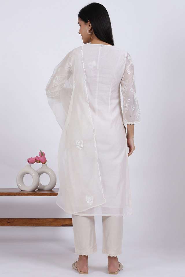 Embroidered-Calf-Length-Viscose-Woven-Women-s-Kurta-Set