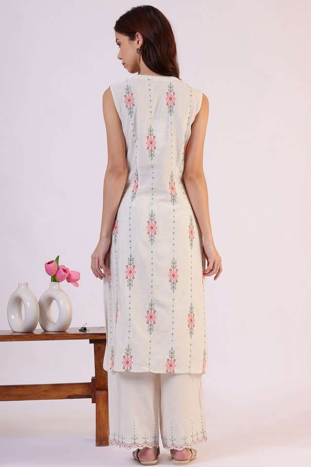 Embroidered-calf-Length-Rayon-Woven-Women-s-Kurta-Set