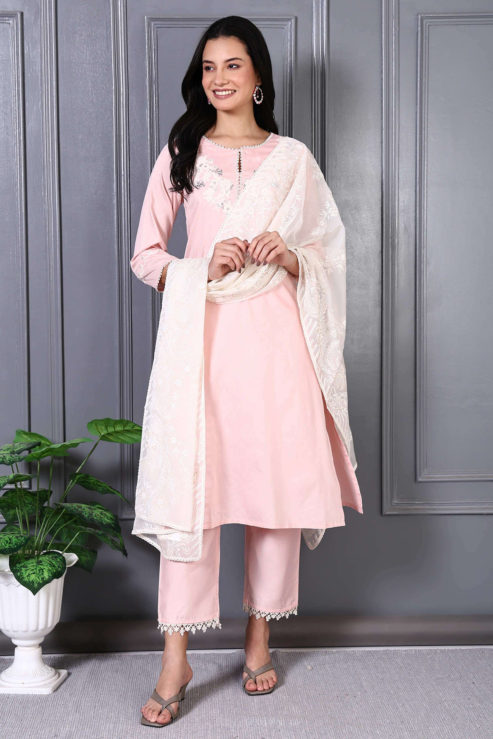 Embroidered-Knee-Length-Viscose-Woven-Women-s-Kurta-Set