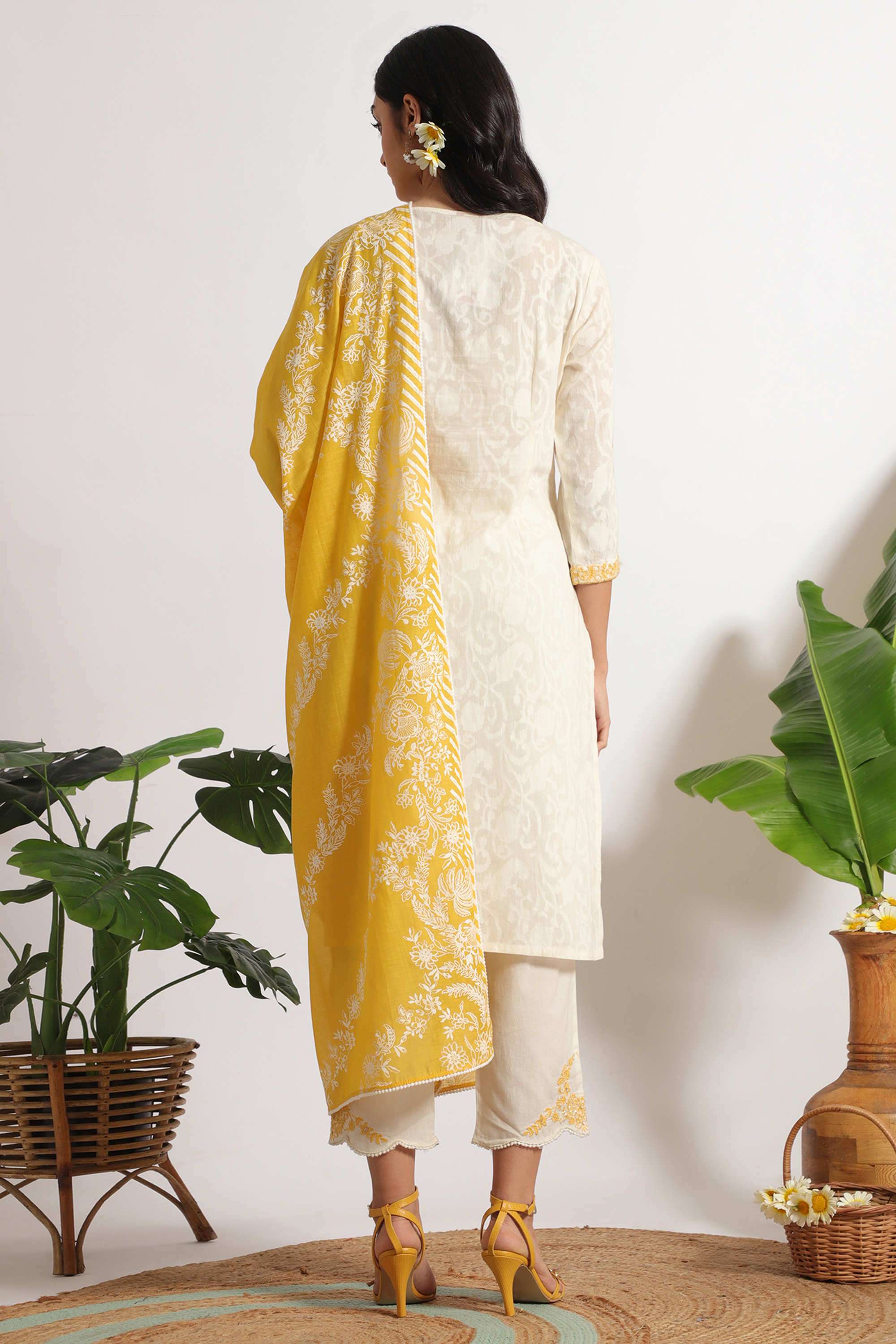 Embroidered-Knee-Length-Pure-Cotton-Woven-Women-s-Kurta-Set