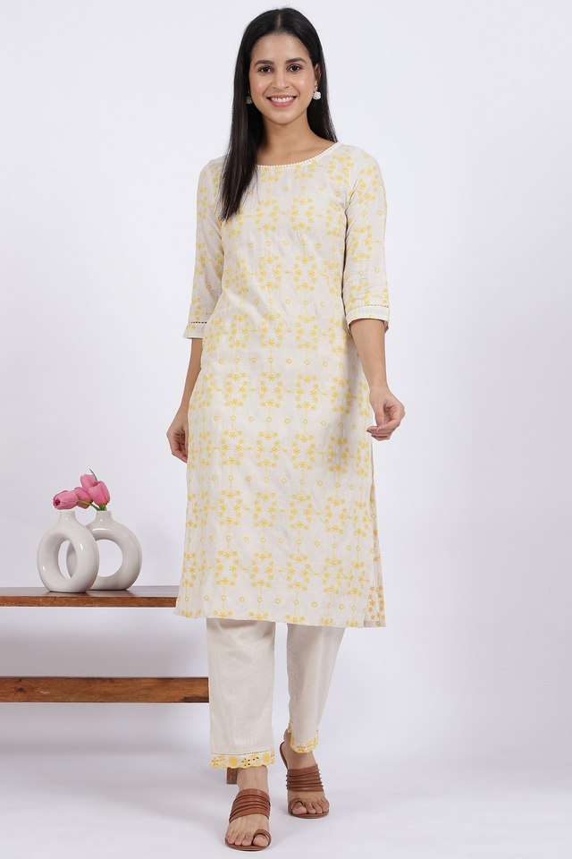 Embroidered-Rayon-Round-Neck-Women-s-Festive-Wear-Kurta