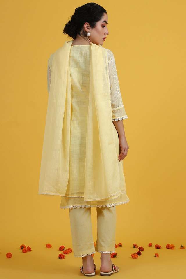 Embroidered-Calf-Length-Polyester-Woven-Women-s-Kurta-Set