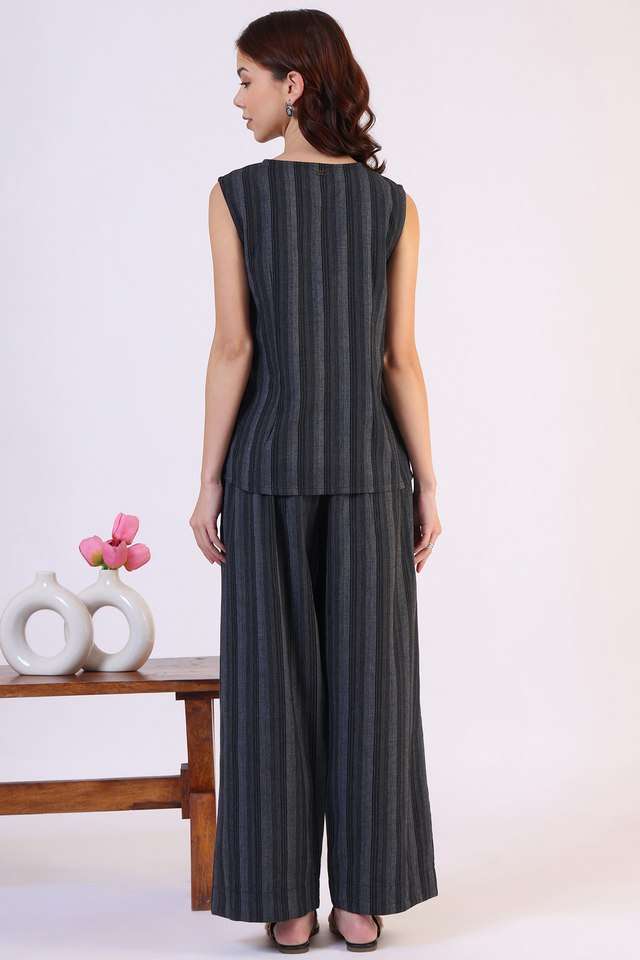 Stripes-Hip-Length-Cotton-Woven-Women-s-Kurta-Set