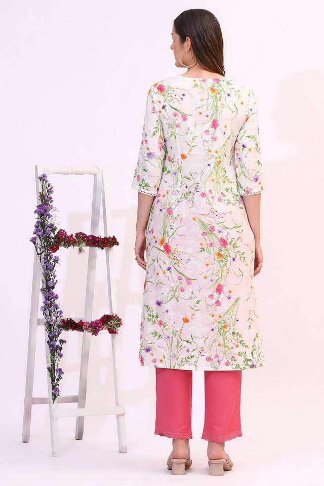 Floral-Blended-Fabric-Regular-Fit-Women-s-Kurta