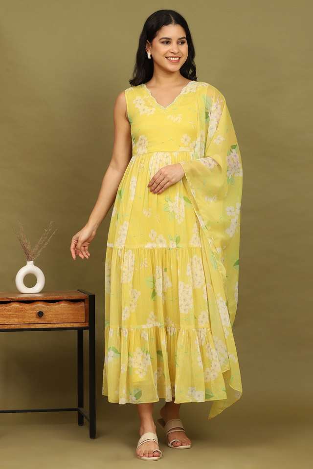 Floral-Polyester-Regular-Fit-Women-s-Kurta-Set-Dress-With-Dupatta