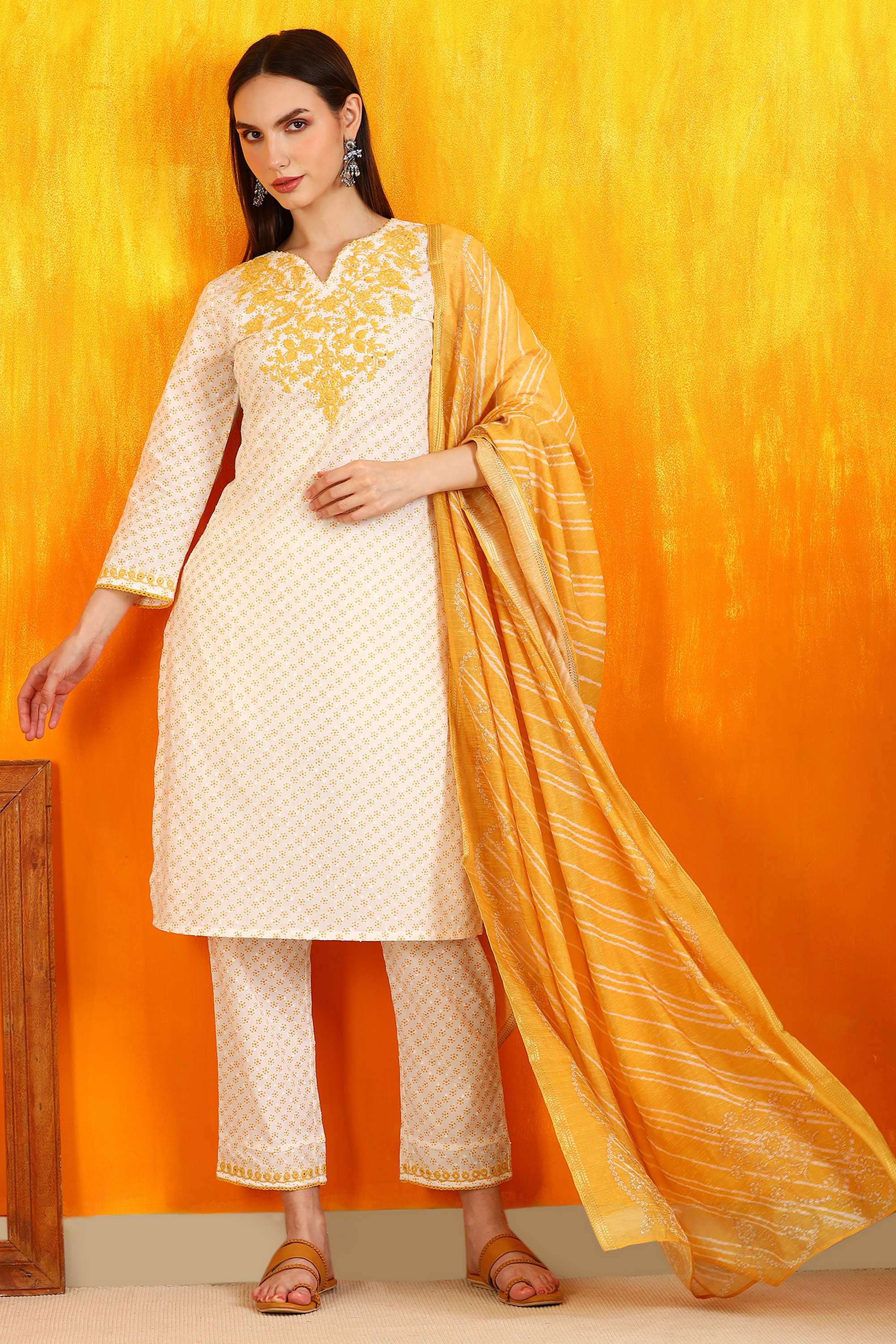 Printed-Calf-Length-Pure-Cotton-Woven-Women-s-Kurta-Set
