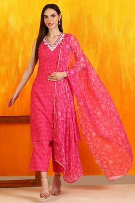 Printed-Viscose-Regular-Fit-Women-s-Kurta-Cropped-Pants-and-Dupatta-Set