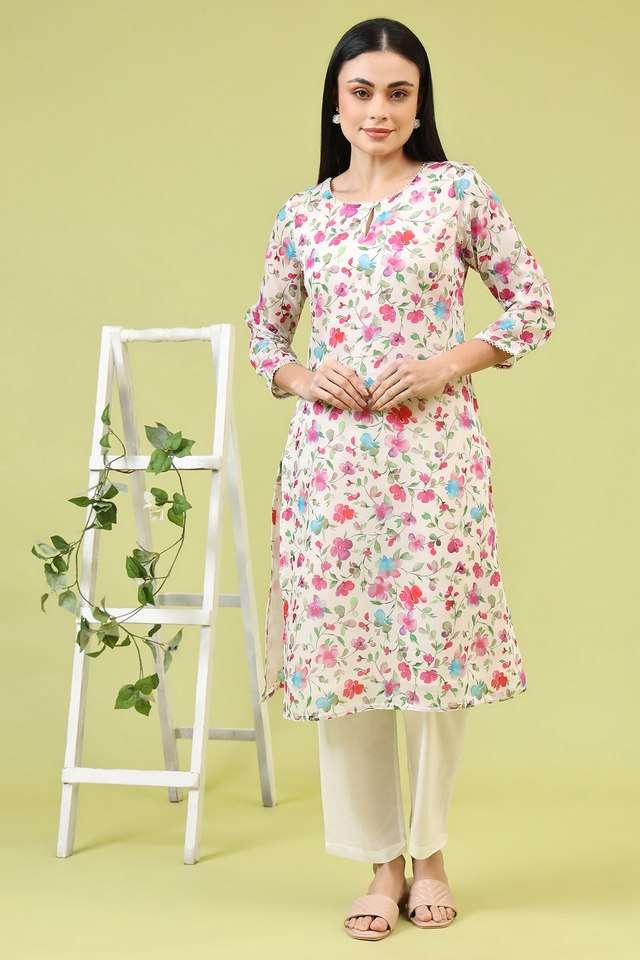 Floral-Polyester-Regular-Fit-Women-s-Kurta