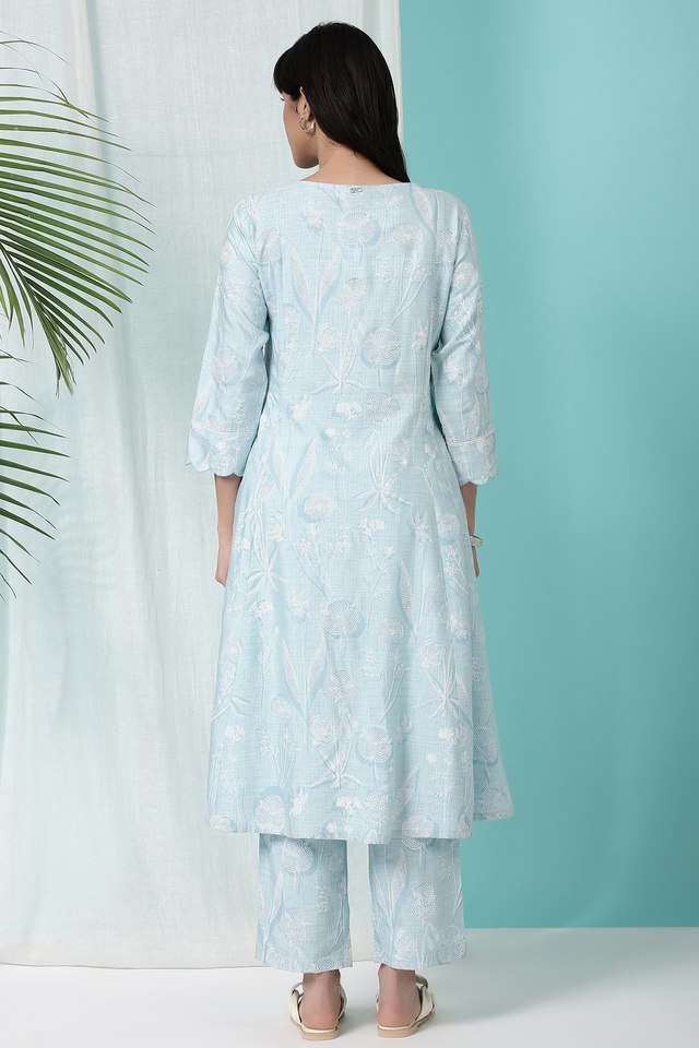 Printed-Calf-Length-Viscose-Woven-Women-s-Kurta-Set