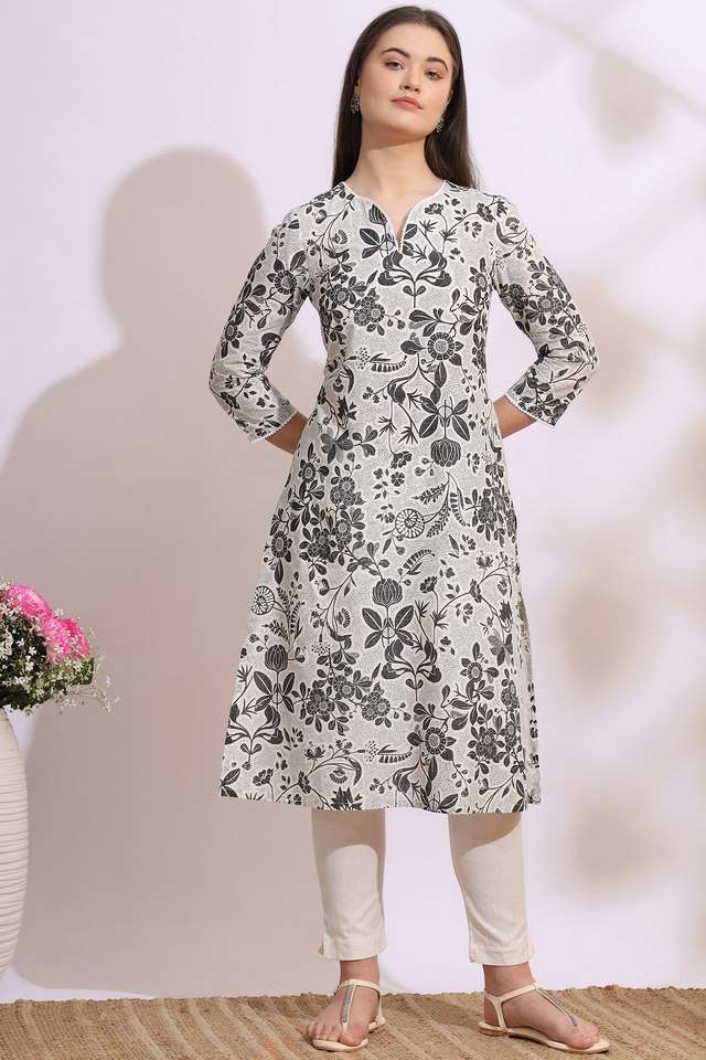 Floral-Blended-Fabric-Regular-Fit-Women-s-Kurta