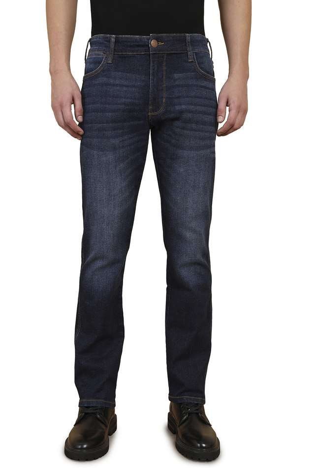 Light-Wash-Cotton-Blend-Straight-Fit-Men-s-Jeans