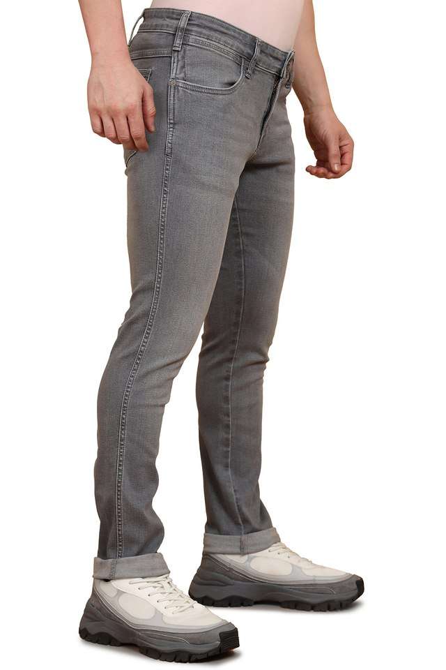 Light-Wash-Polyester-Cotton-Slim-Fit-Men-s-Jeans