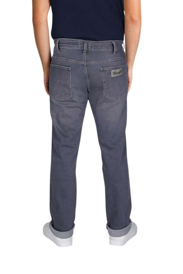 Light-Wash-Polyester-Cotton-Straight-Fit-Men-s-Jeans