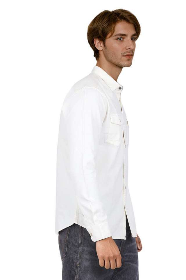 Solid-Cotton-Regular-Fit-Men-s-Casual-Wear-Shirt