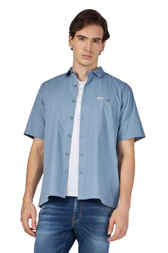Solid-Cotton-Regular-Fit-Men-s-Casual-Wear-Shirt