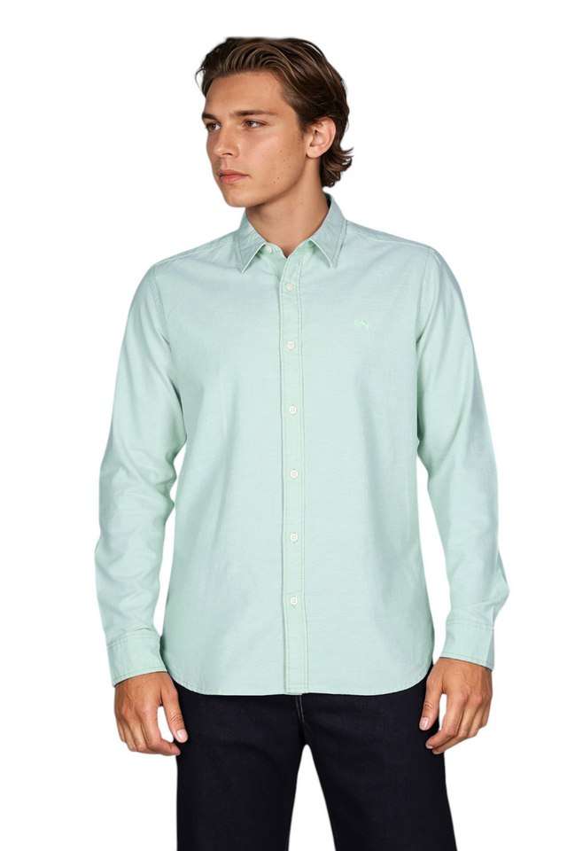 Solid-Cotton-Regular-Fit-Men-s-Casual-Wear-Shirt