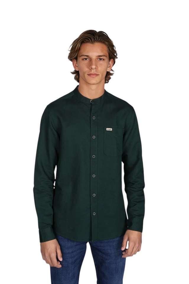 Solid-Cotton-Blend-Regular-Fit-Men-s-Casual-Wear-Shirt