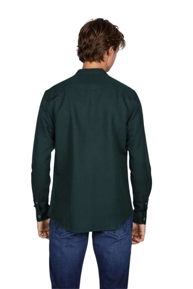 Solid-Cotton-Blend-Regular-Fit-Men-s-Casual-Wear-Shirt